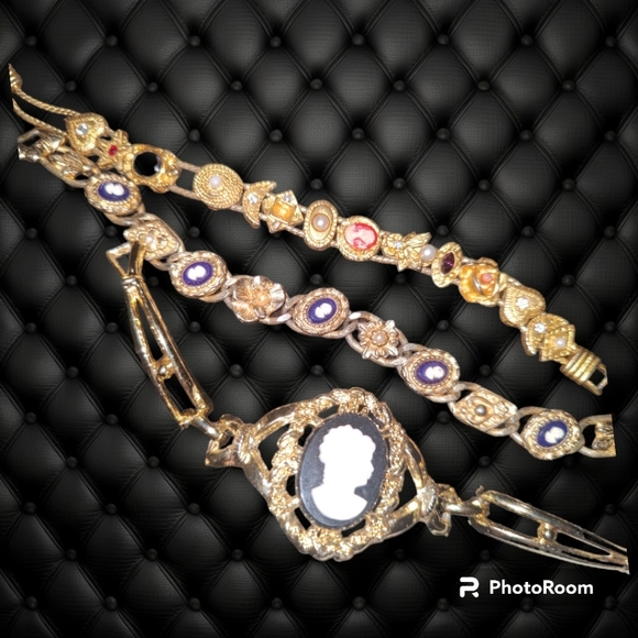 3 beautiful cameo bracelets